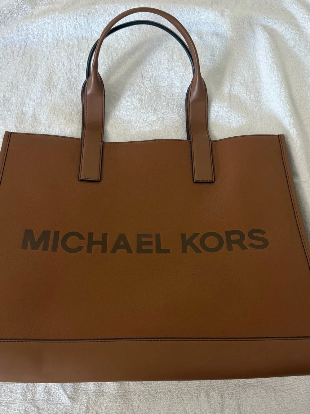 Michael Kors Cooper Logo Embossed Pebbled Leather Tote Bag NWOT